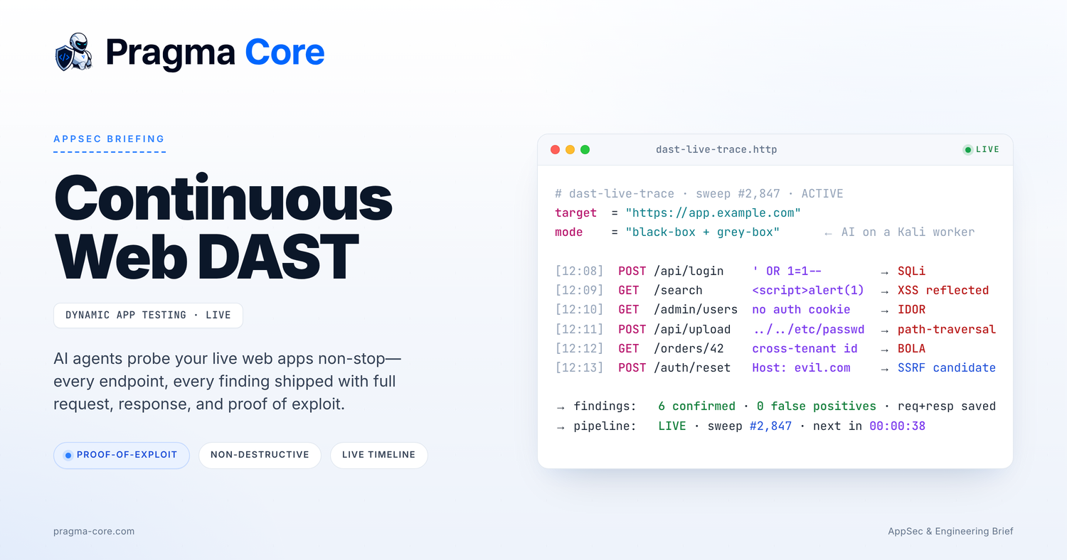 Continuous Web DAST: what it does, where it fits, and what an annual pentest cannot