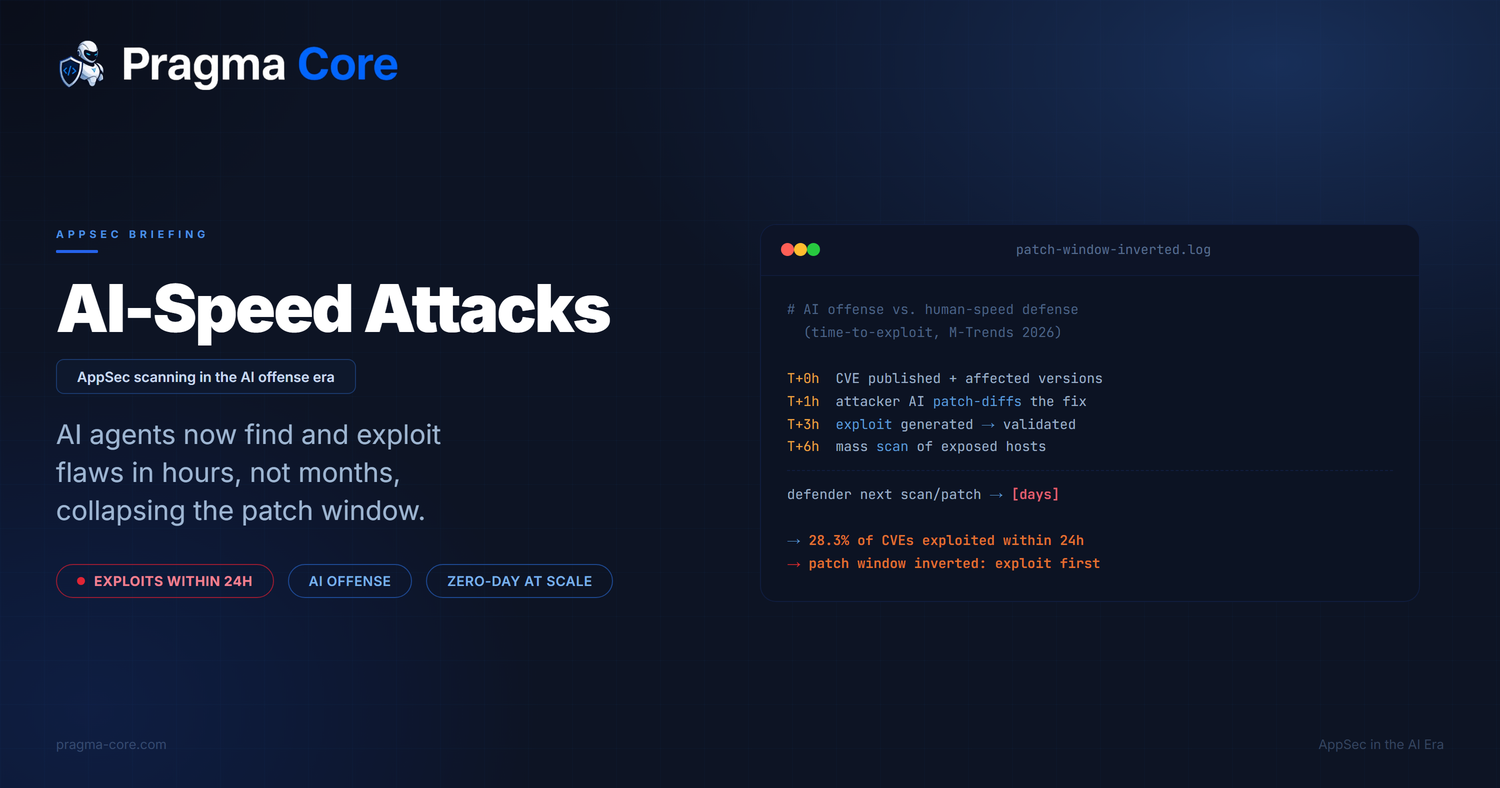 When the attacker has an AI too: AppSec scanning in an era where exploits arrive before patches